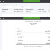 Profit and Loss Report From QBO