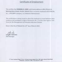 cerificate of employmet