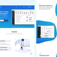 Student Application Management System landing page design