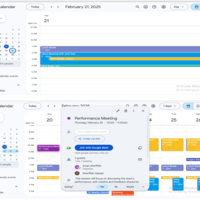 Organized Weekly Calendar with Scheduled Meetings