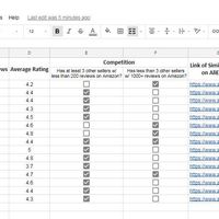 Product Research Spreadsheet 1
