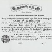 College Diploma (BS in IE)