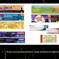 Seasonal promotions banners and print