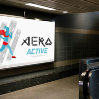 Alternate Logo for Aero Active + sign mockup
