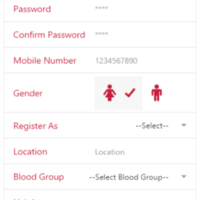 Angular mobile app registration screen