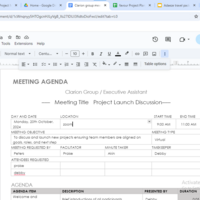 Meeting agenda 