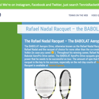 Tennis Shop Site Content