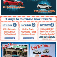 Promotion / website graphics for charity raffle site.