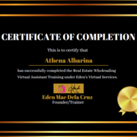 Successfully completed the real wholesale training  course. 