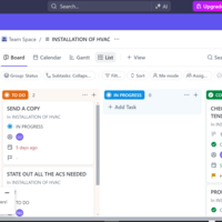 Project management on clickup