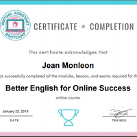 English Course Certificate of Completion