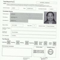 IELTS Test Report Form