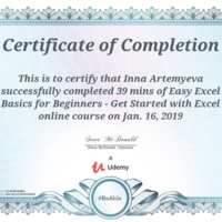 Excel Certificate