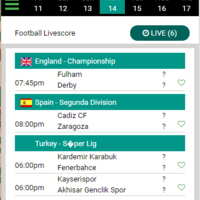 Livescores Site -Mobile