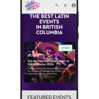 Latin Events BC logo cellphoner mockup