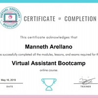 Virtual assistant Bootcamp Certificate