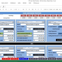 Excel Dashboard of Bank and Cash Position