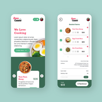 Mobile UI Design concept of food e-commerce 
