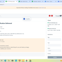 My response to a customer using Freshdesk