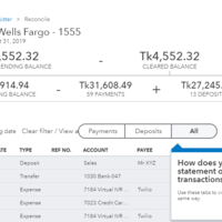 Bank reconciliation
