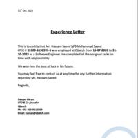 Experience Letter (Qbatch)