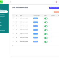 Admin dashboard user cards