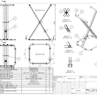 Metal construction on table
