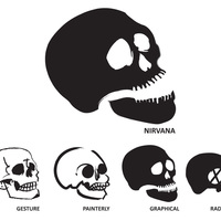 Stylized skull illustrations created for class project.