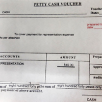 Petty Cash Voucher For Accounts Payable