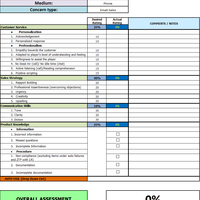 Customer Service QA form