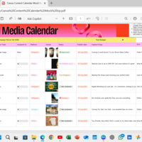 Social Media Content Calendar, canva