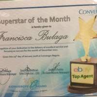 Recognition award for excellent performance as customer 