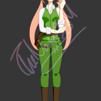 A female character design for a fanmade Pokemon game.