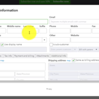 QB Online - adding customer under sales tab