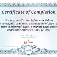 Microsoft Excel Certificate