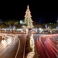 Christmas at the roundabout - long exposure photography