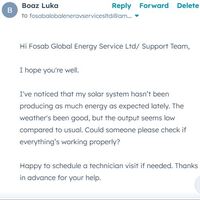 Complaint Ema from a Customer