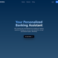 Landing page for banking chatbot app