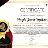 Gold Certificate of Completion