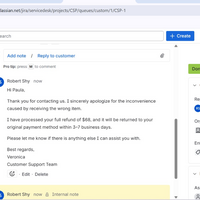 Resolved Ticket – Refund Processed - Jira