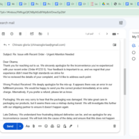 Answered the email received from customer