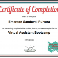 Certificate on VA Bootcamp