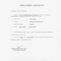 Industrial Engineer (Goldenwill)
