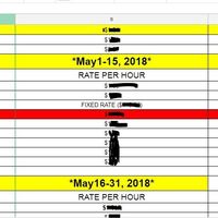Screenshot of payroll management using  docs 