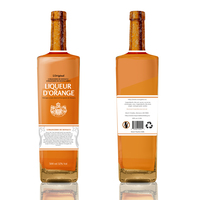 Orange liquer bottle label design