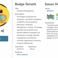 Schedule Management Badge