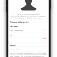 A mobile app basic info screen built with React Native