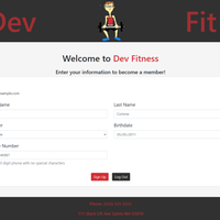Dev Fit - Create Account Form