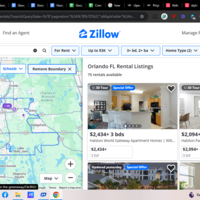 Property search on Zillow 