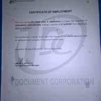 Certificate of employment 1